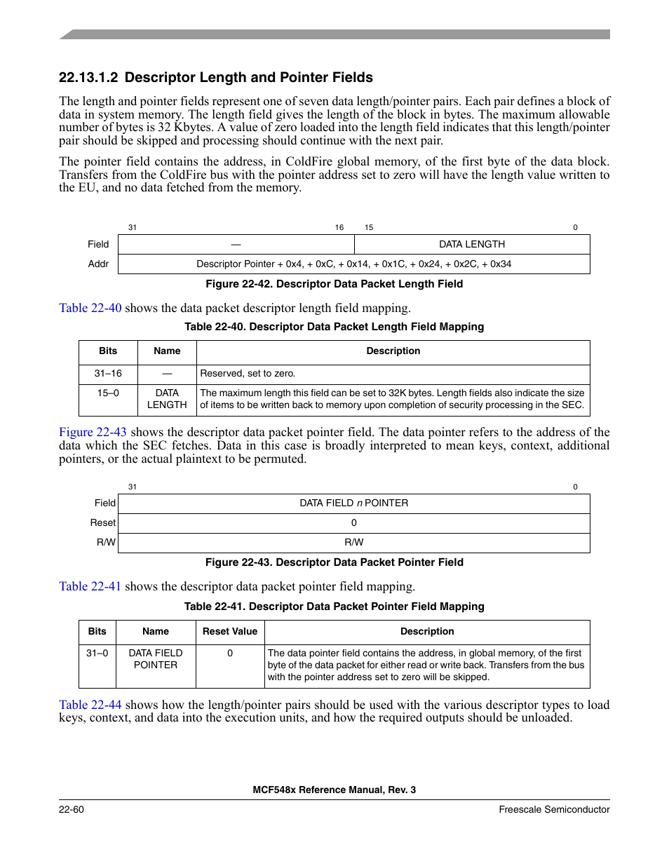 2 descriptor length and pointer fields, Descriptor length and pointer fields -60 | Freescale Semiconductor MCF5480 User Manual | Page 662 / 1032