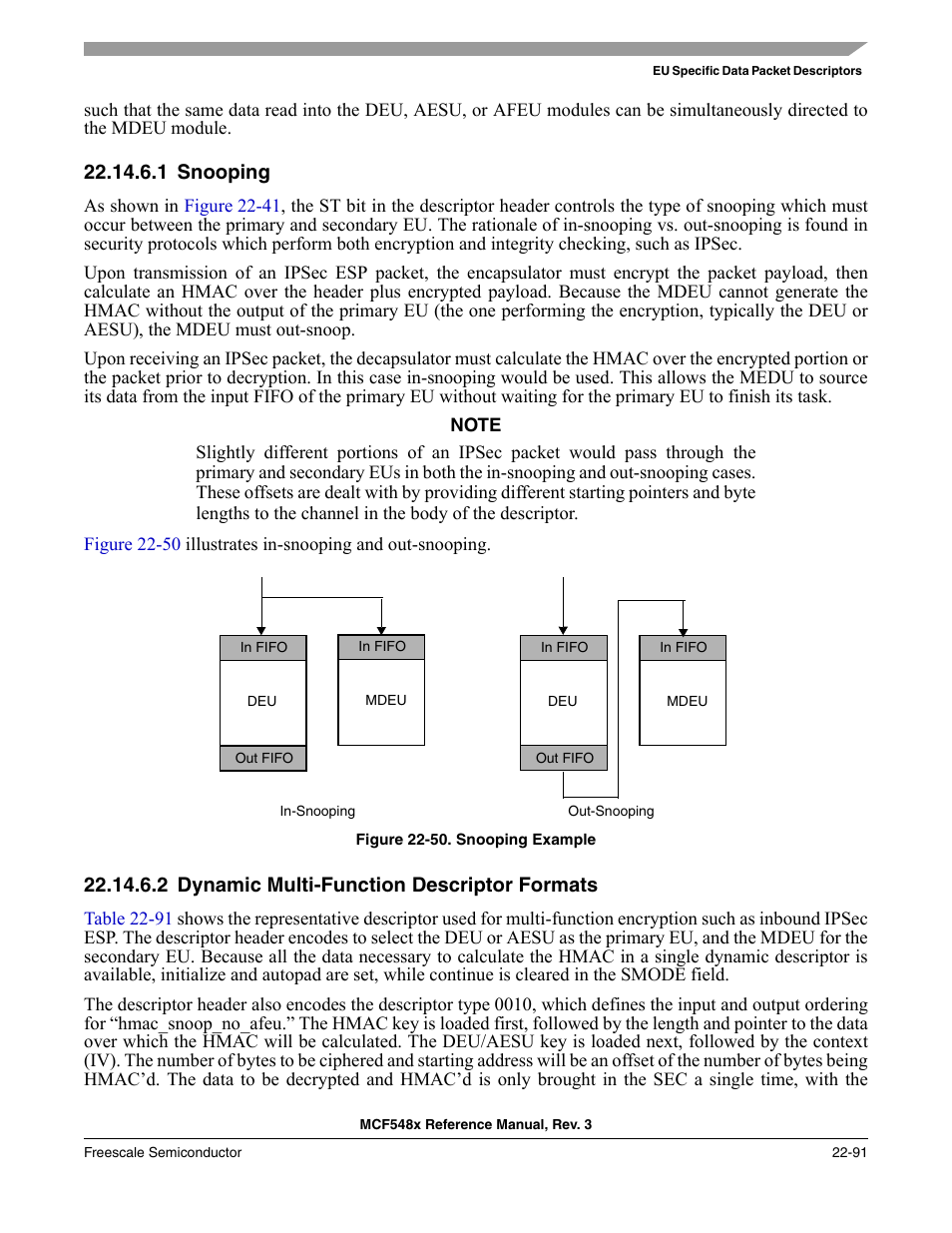 1 snooping, 2 dynamic multi-function descriptor formats, Snooping -91 | Dynamic multi-function descriptor formats -91 | Freescale Semiconductor MCF5480 User Manual | Page 693 / 1032