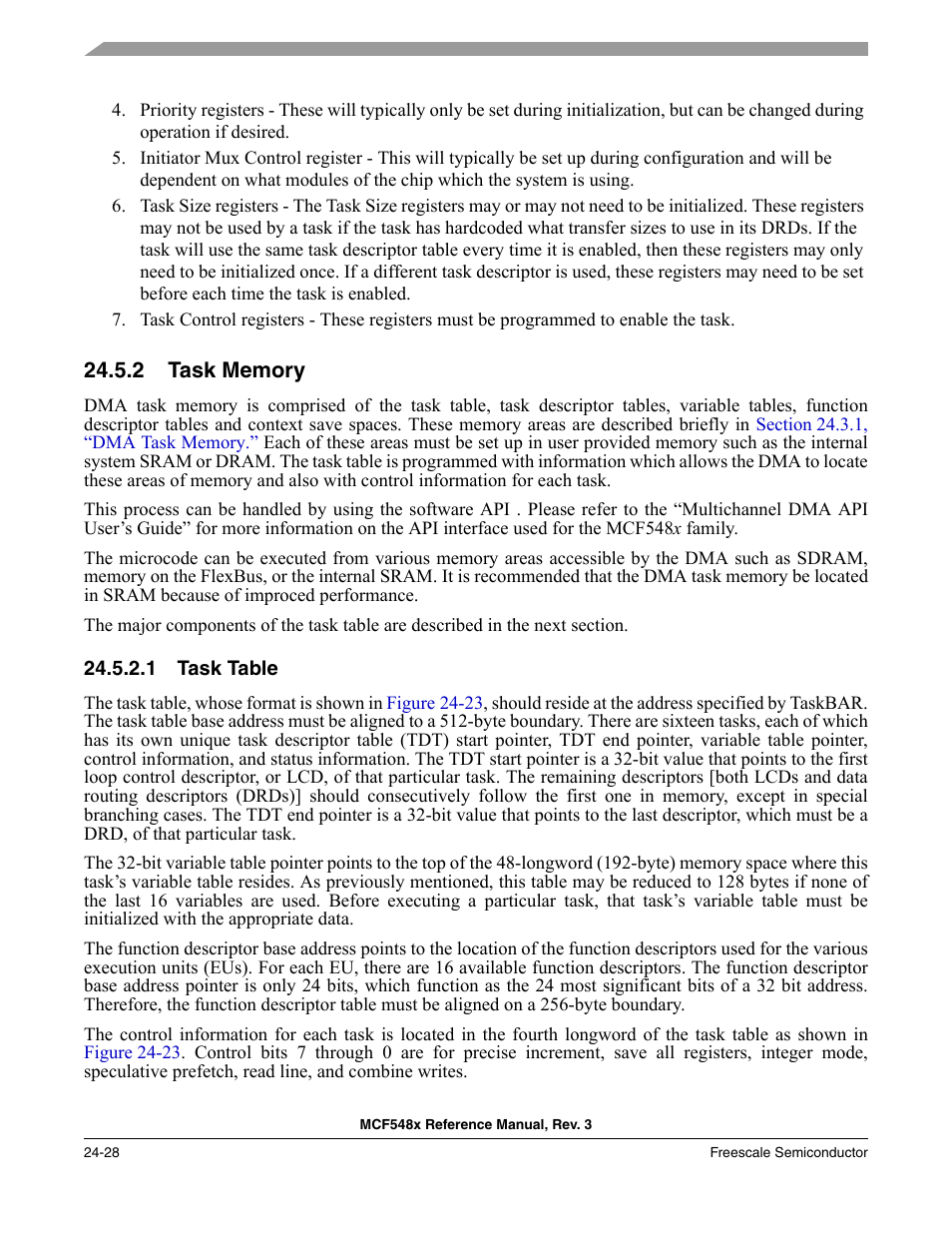 2 task memory, 1 task table, Task memory -28 | Task table -28 | Freescale Semiconductor MCF5480 User Manual | Page 748 / 1032