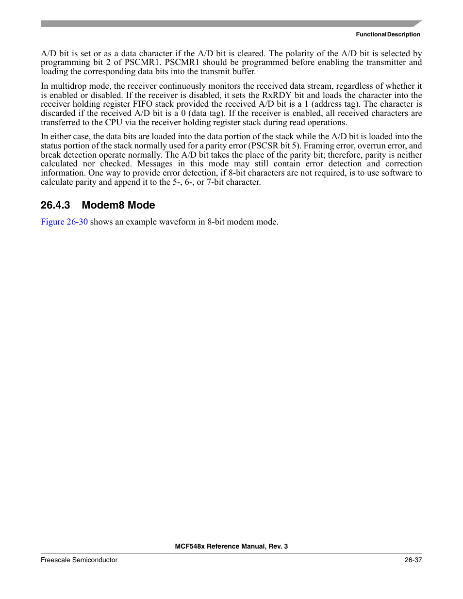 3 modem8 mode, Modem8 mode -37 | Freescale Semiconductor MCF5480 User Manual | Page 799 / 1032