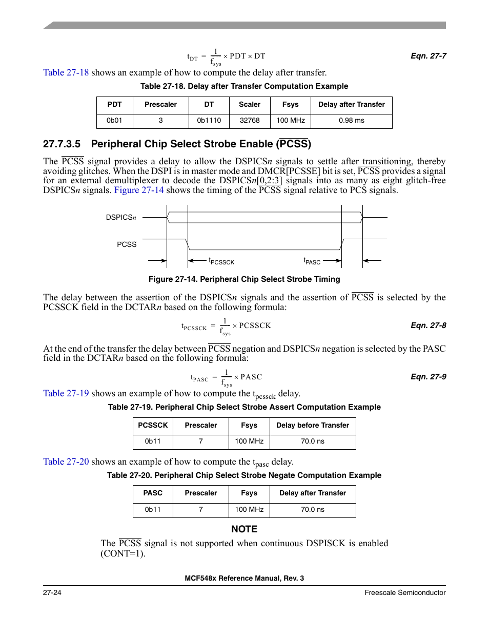 5 peripheral chip select strobe enable (pcss), Peripheral chip select strobe enable (pcss) -24 | Freescale Semiconductor MCF5480 User Manual | Page 842 / 1032