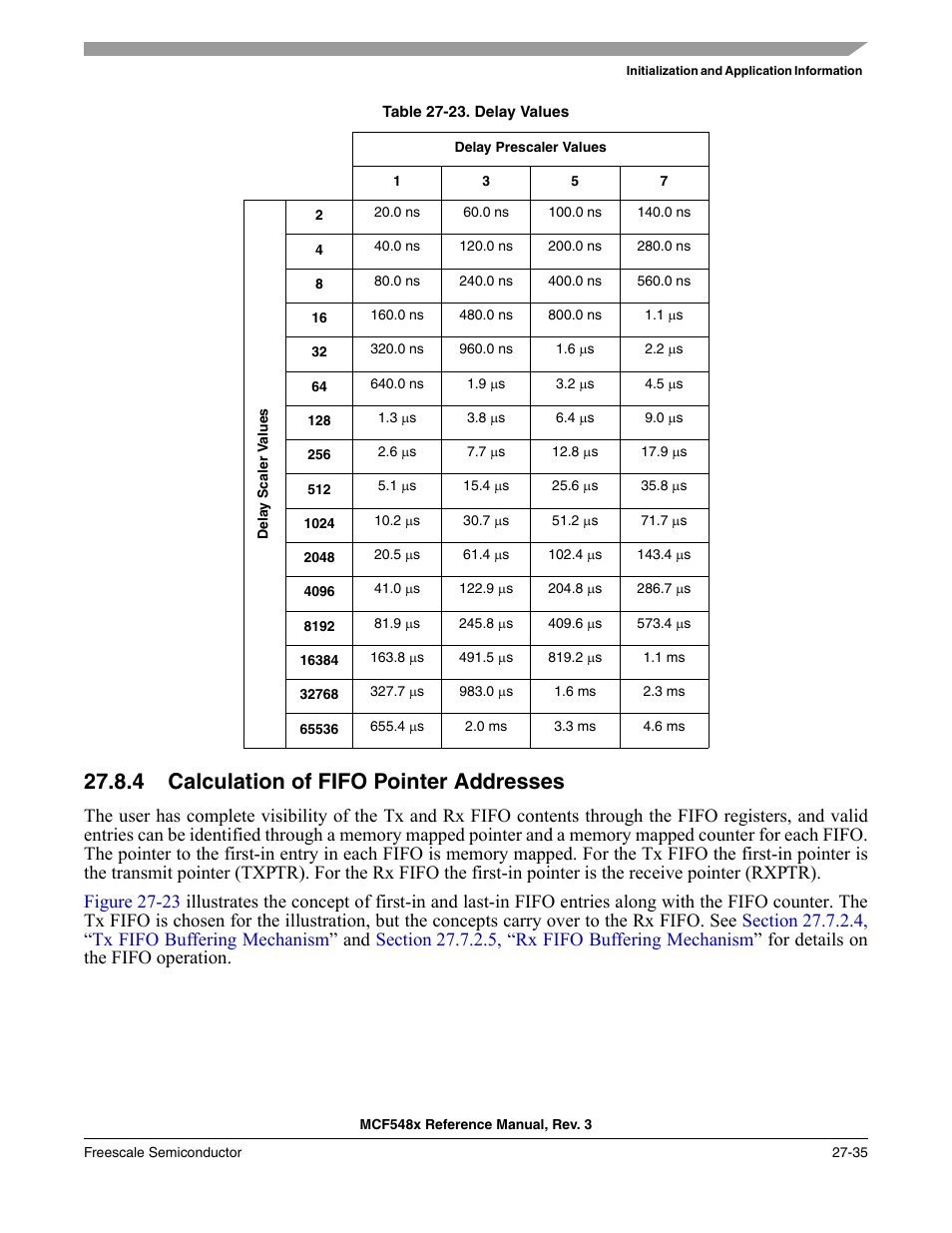 4 calculation of fifo pointer addresses, Calculation of fifo pointer addresses -35 | Freescale Semiconductor MCF5480 User Manual | Page 853 / 1032