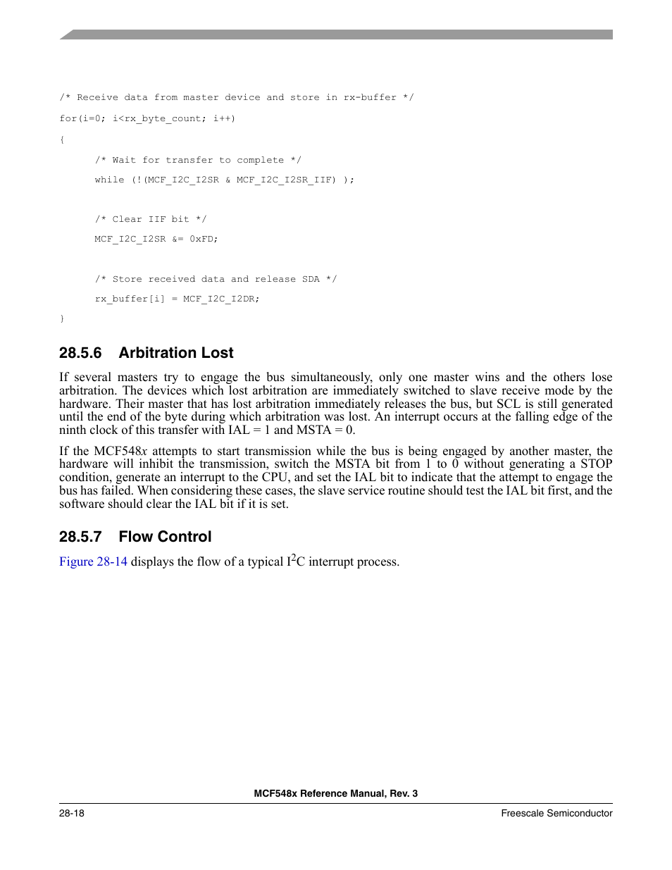 6 arbitration lost, 7 flow control, Arbitration lost -18 | Flow control -18 | Freescale Semiconductor MCF5480 User Manual | Page 872 / 1032