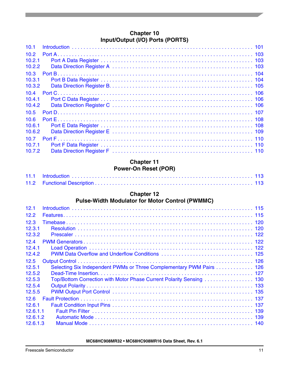 Freescale Semiconductor MC68HC908MR32 User Manual | Page 11 / 282