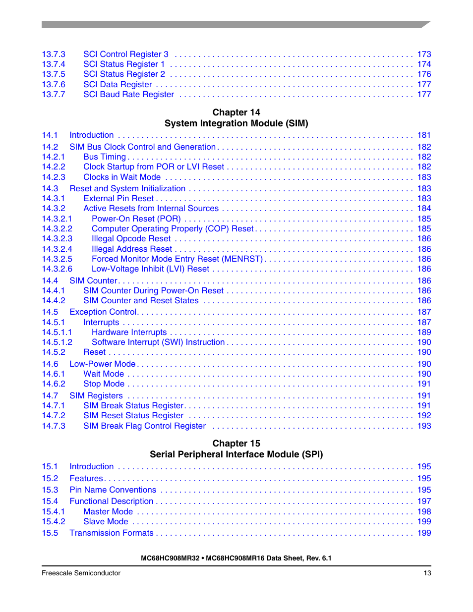 Freescale Semiconductor MC68HC908MR32 User Manual | Page 13 / 282