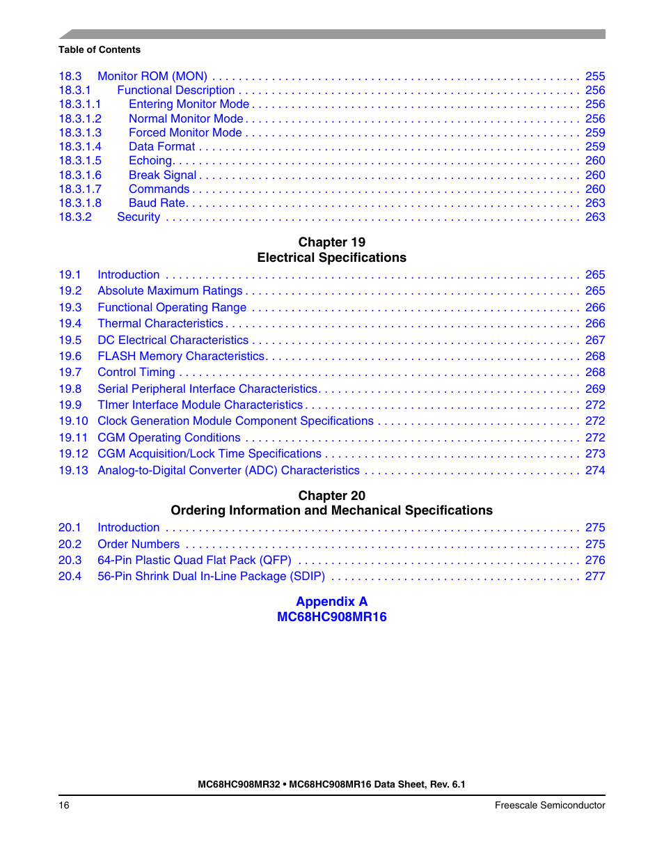 Freescale Semiconductor MC68HC908MR32 User Manual | Page 16 / 282
