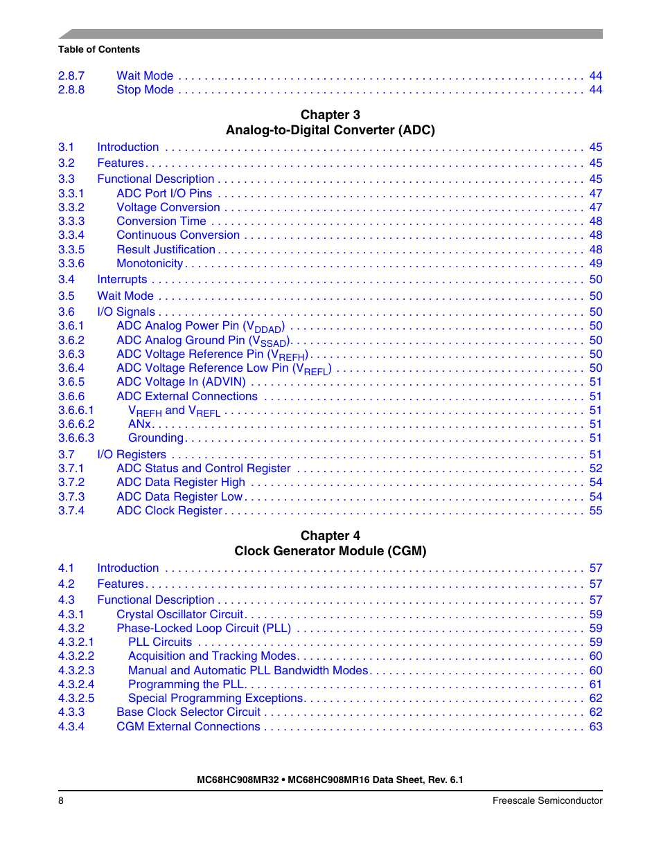 Freescale Semiconductor MC68HC908MR32 User Manual | Page 8 / 282