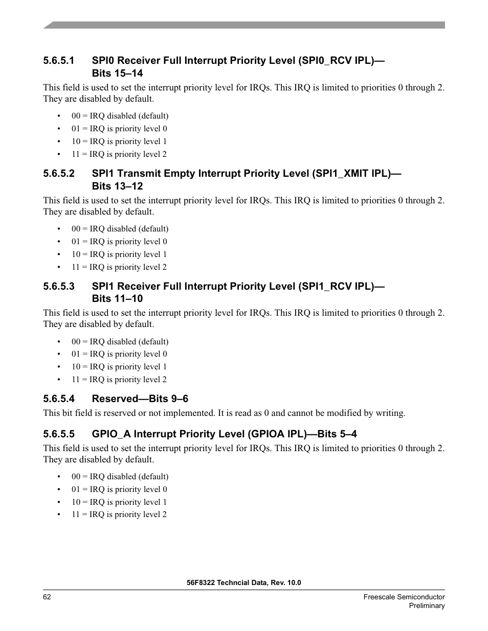 4 reserved—bits 9–6 | Freescale Semiconductor 56F8122 User Manual | Page 62 / 137