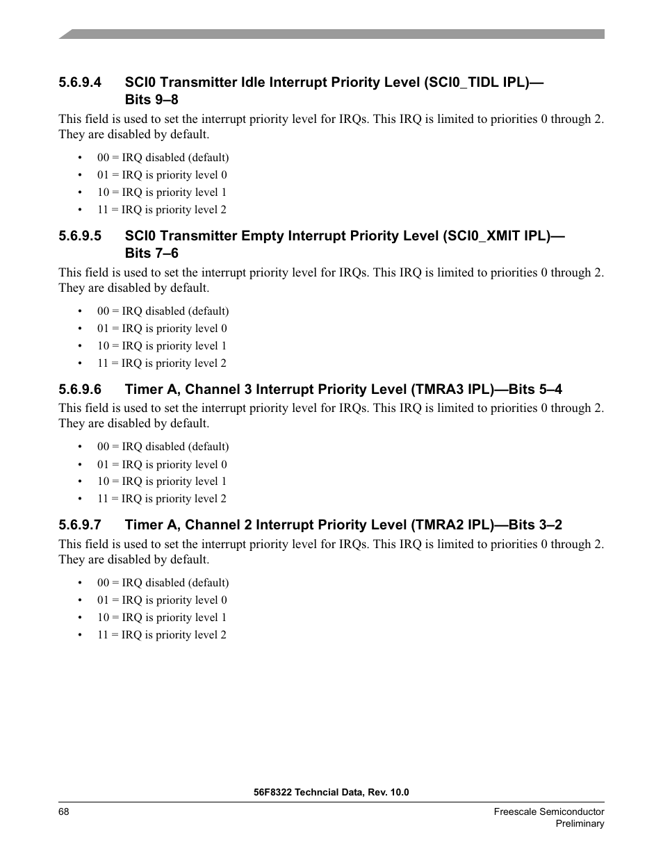 Freescale Semiconductor 56F8122 User Manual | Page 68 / 137