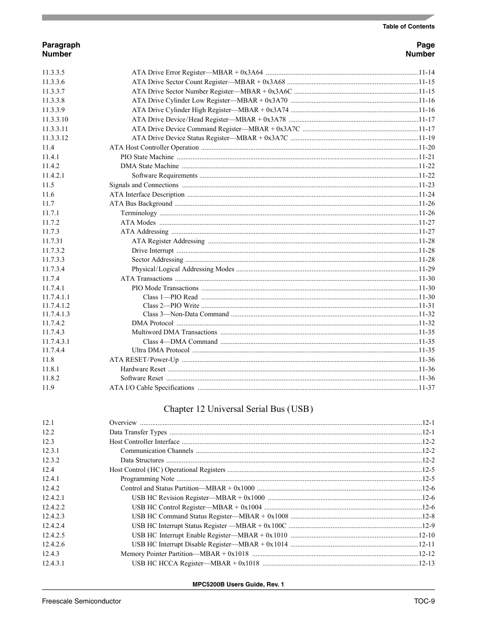 Chapter 12 universal serial bus (usb) | Freescale Semiconductor MPC5200B User Manual | Page 10 / 762