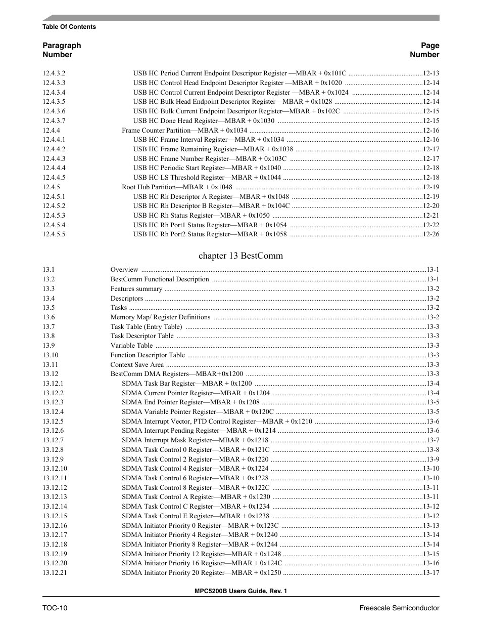 Chapter 13 bestcomm | Freescale Semiconductor MPC5200B User Manual | Page 11 / 762