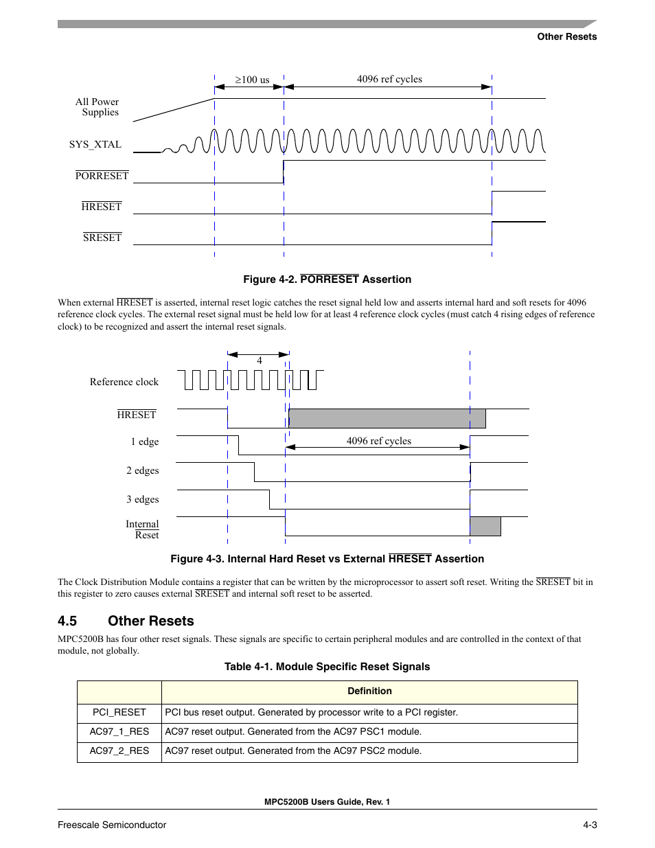 5 other resets, Other resets | Freescale Semiconductor MPC5200B User Manual | Page 130 / 762