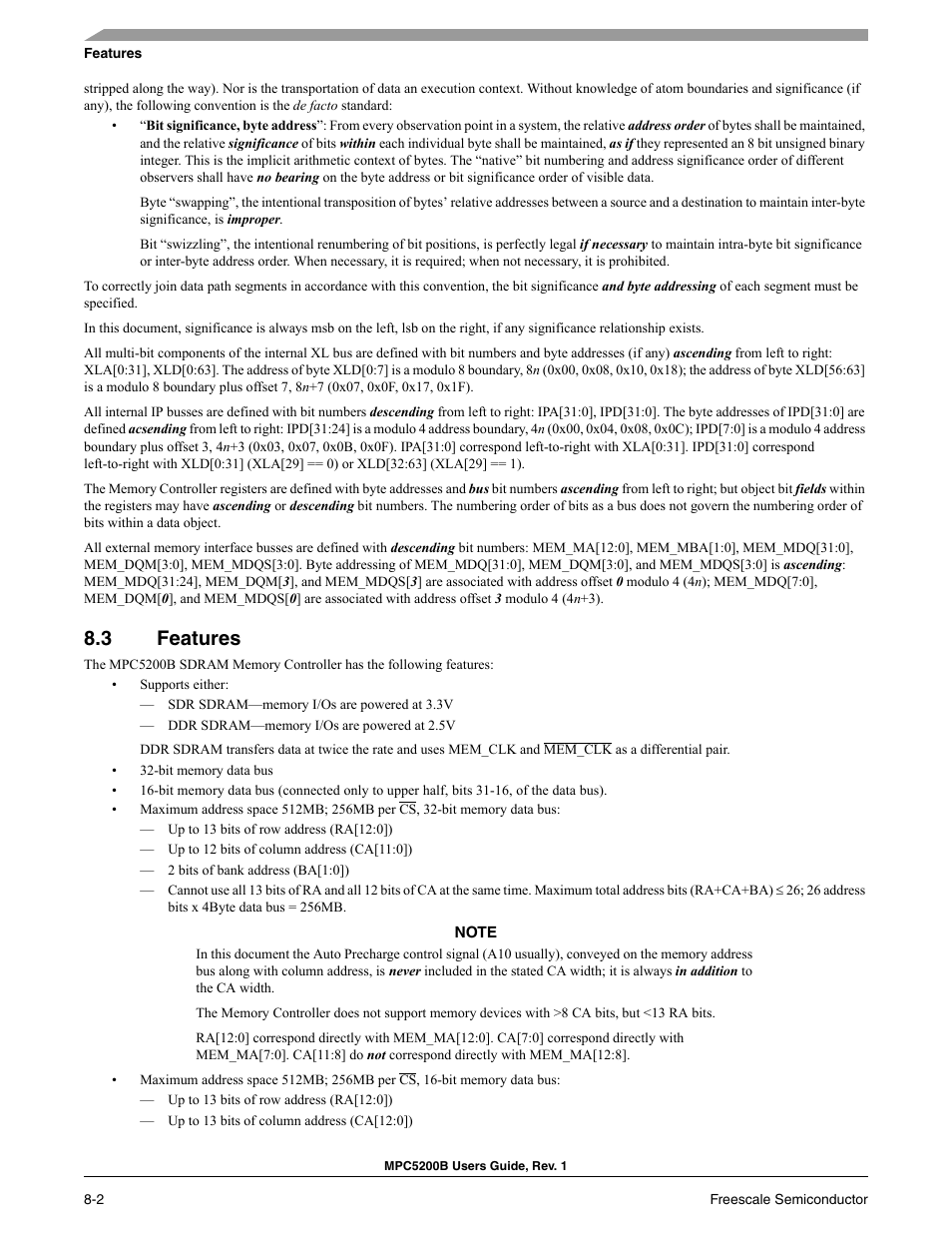 3 features, Section 8.3, features | Freescale Semiconductor MPC5200B User Manual | Page 235 / 762