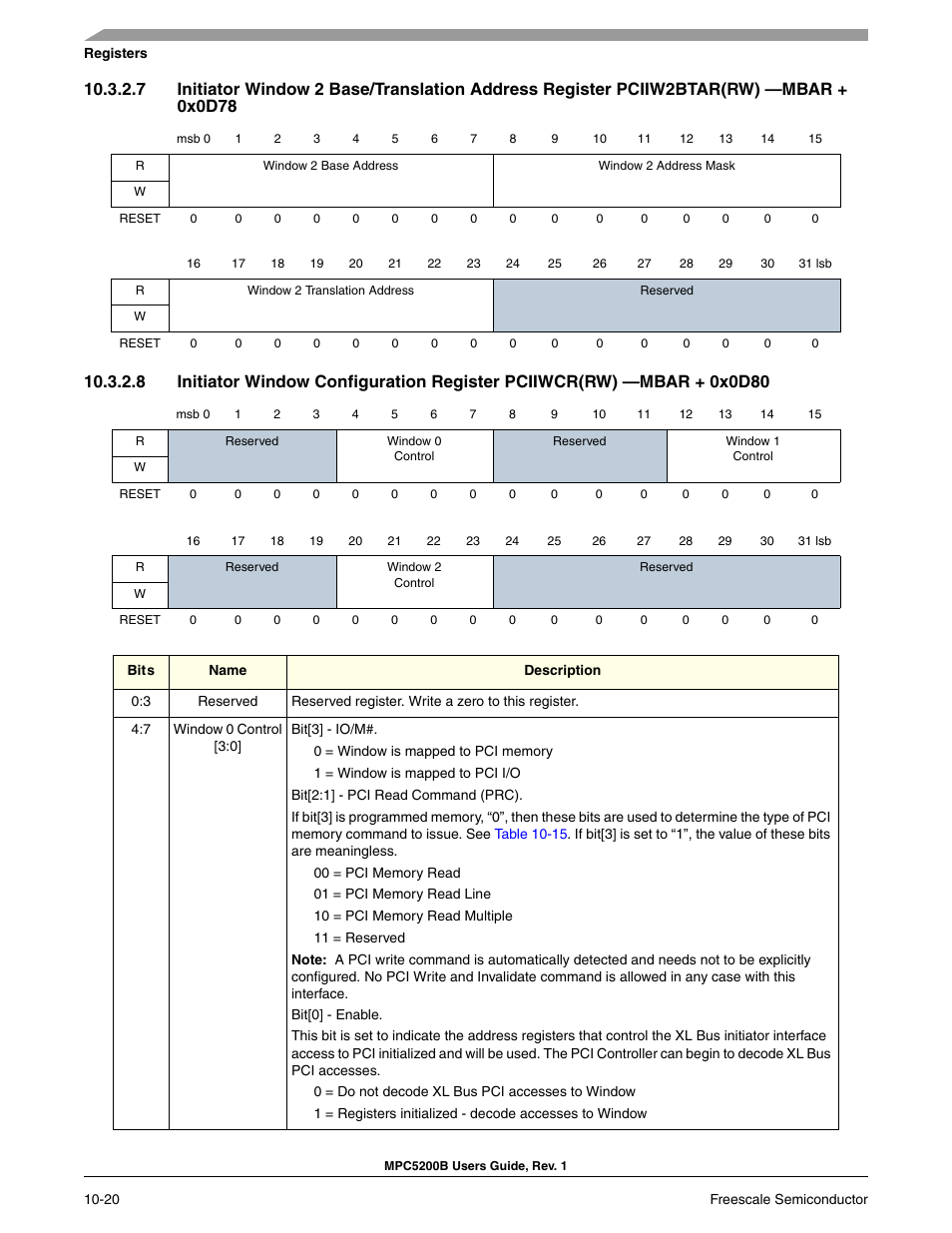 Freescale Semiconductor MPC5200B User Manual | Page 317 / 762