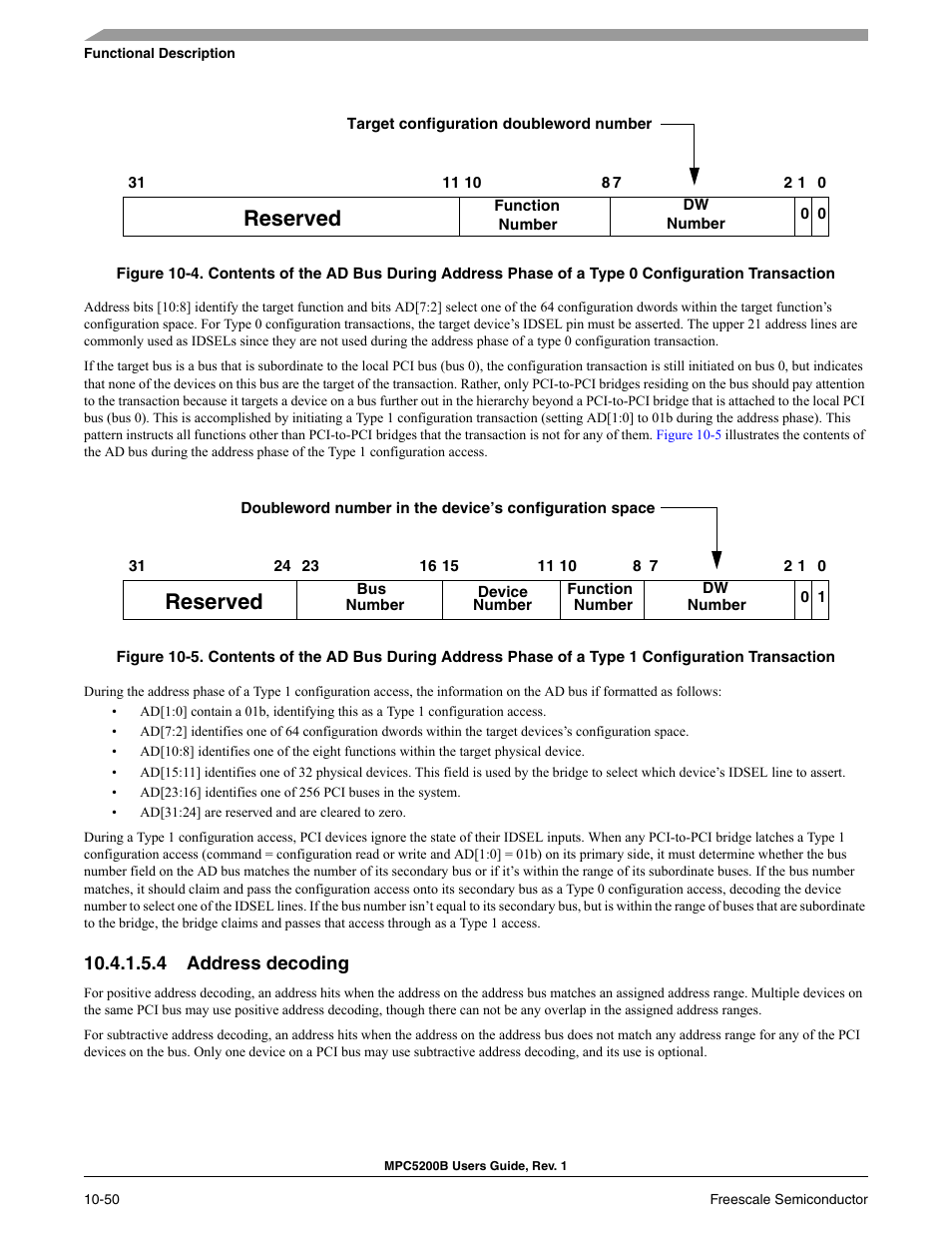 4 address decoding, Reserved | Freescale Semiconductor MPC5200B User Manual | Page 347 / 762