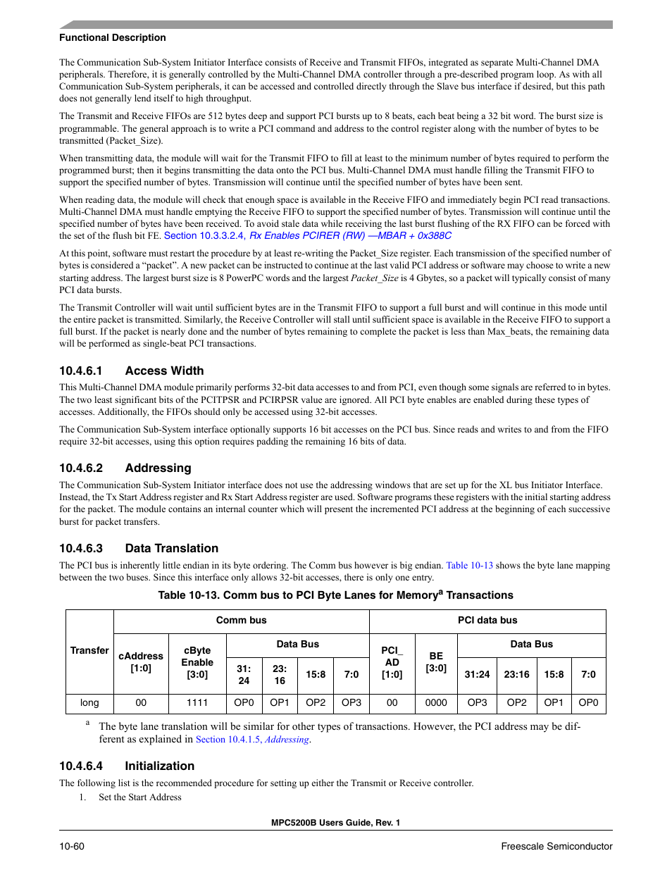 1 access width, 2 addressing, 3 data translation | 4 initialization | Freescale Semiconductor MPC5200B User Manual | Page 357 / 762