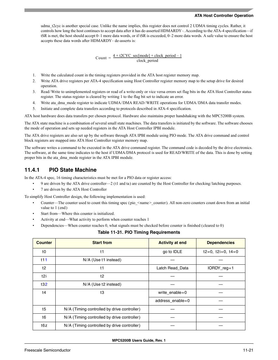 1 pio state machine | Freescale Semiconductor MPC5200B User Manual | Page 386 / 762