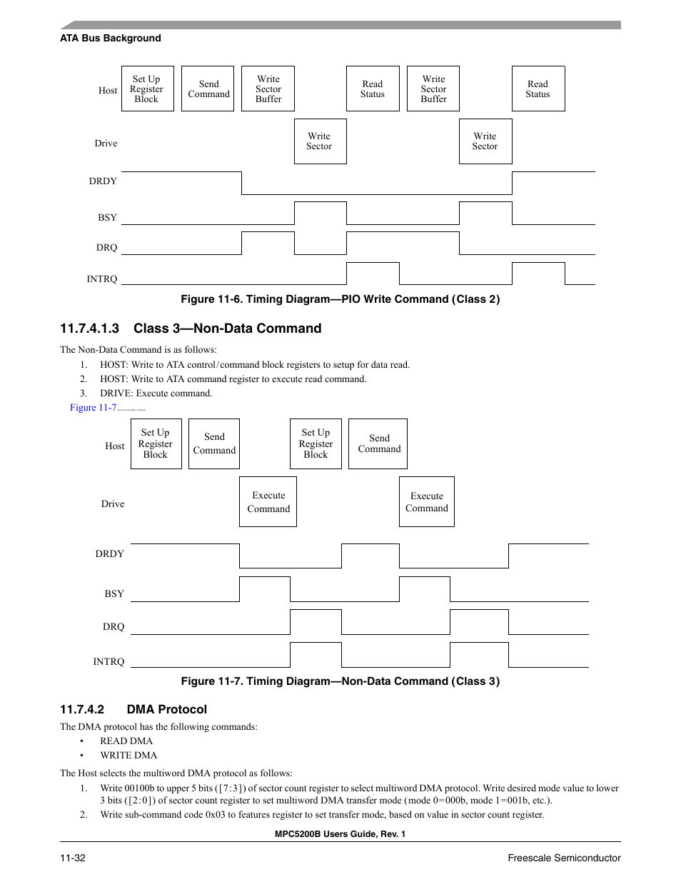 3 class 3-non-data command, 2 dma protocol, 3 class 3—non-data command | Freescale Semiconductor MPC5200B User Manual | Page 397 / 762