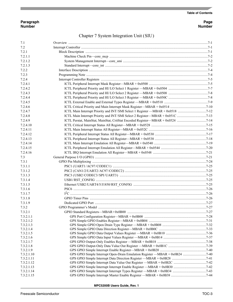 Chapter 7 system integration unit (siu) | Freescale Semiconductor MPC5200B User Manual | Page 4 / 762