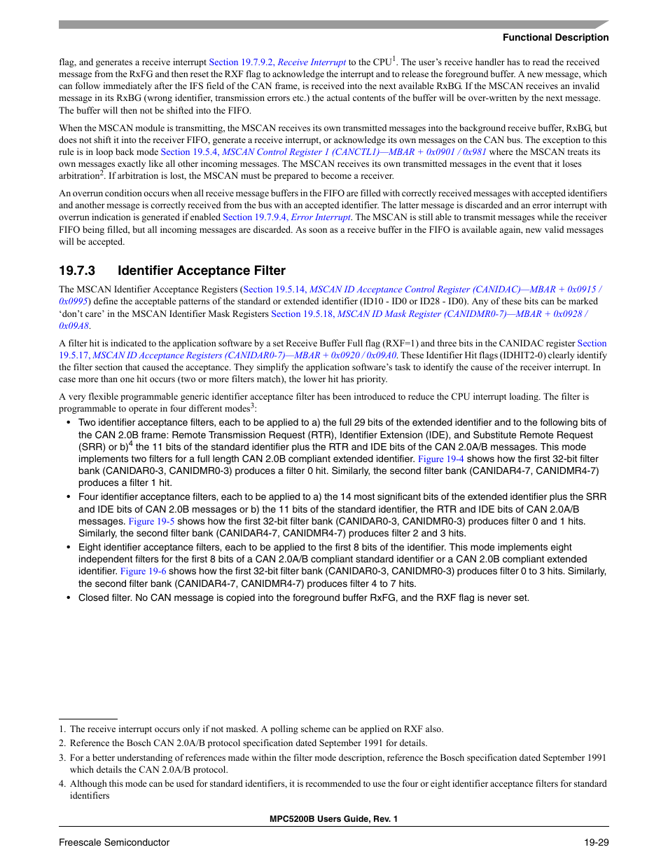 3 identifier acceptance filter, Section 19.7.3, identifier acceptance filter | Freescale Semiconductor MPC5200B User Manual | Page 668 / 762