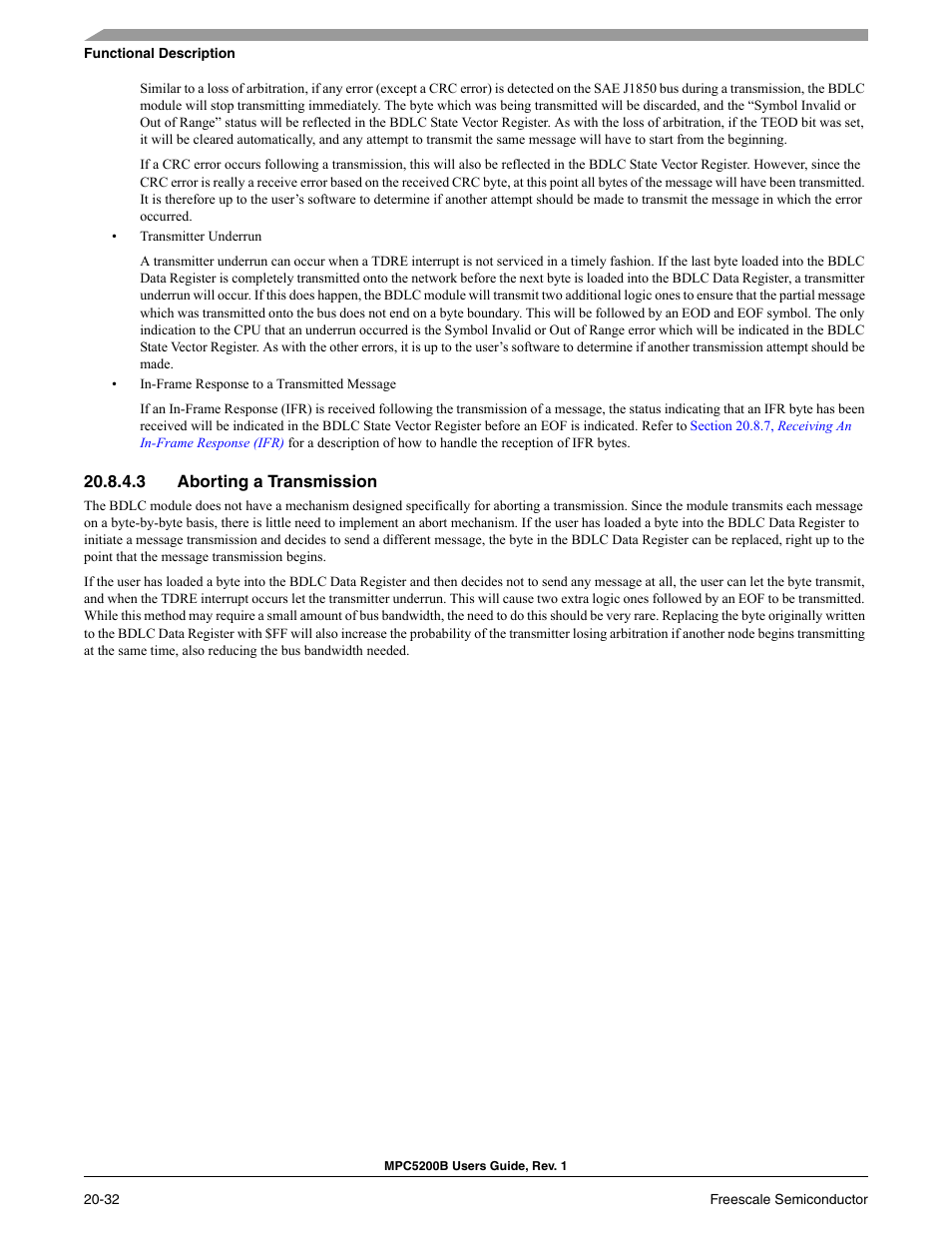 3 aborting a transmission, Aborting a transmission -32 | Freescale Semiconductor MPC5200B User Manual | Page 711 / 762