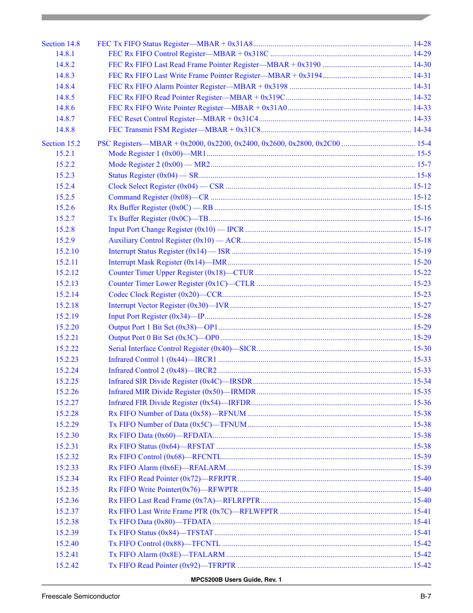 Freescale Semiconductor MPC5200B User Manual | Page 758 / 762