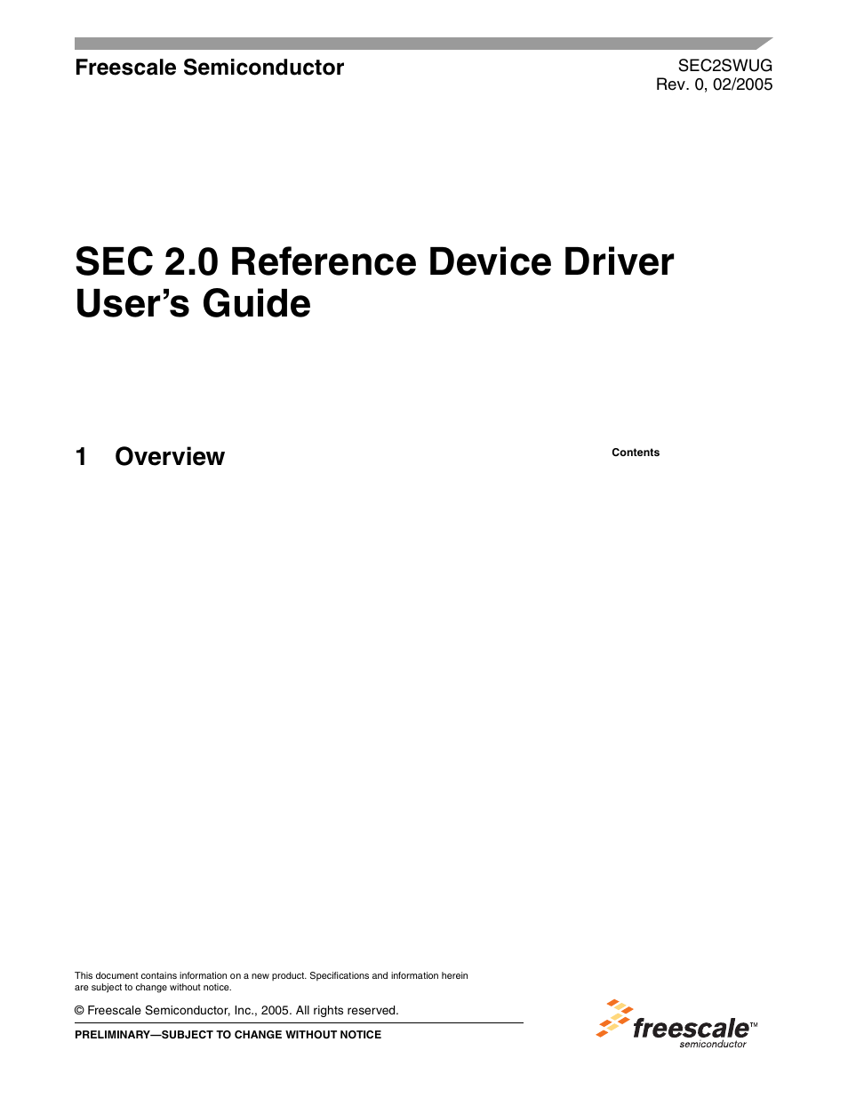 Freescale Semiconductor SEC2SWUG User Manual | 44 pages