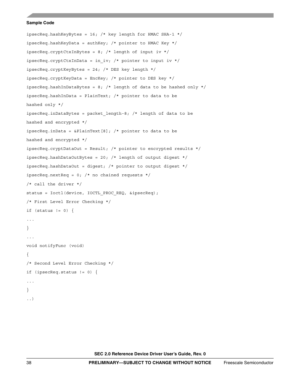Freescale Semiconductor SEC2SWUG User Manual | Page 38 / 44