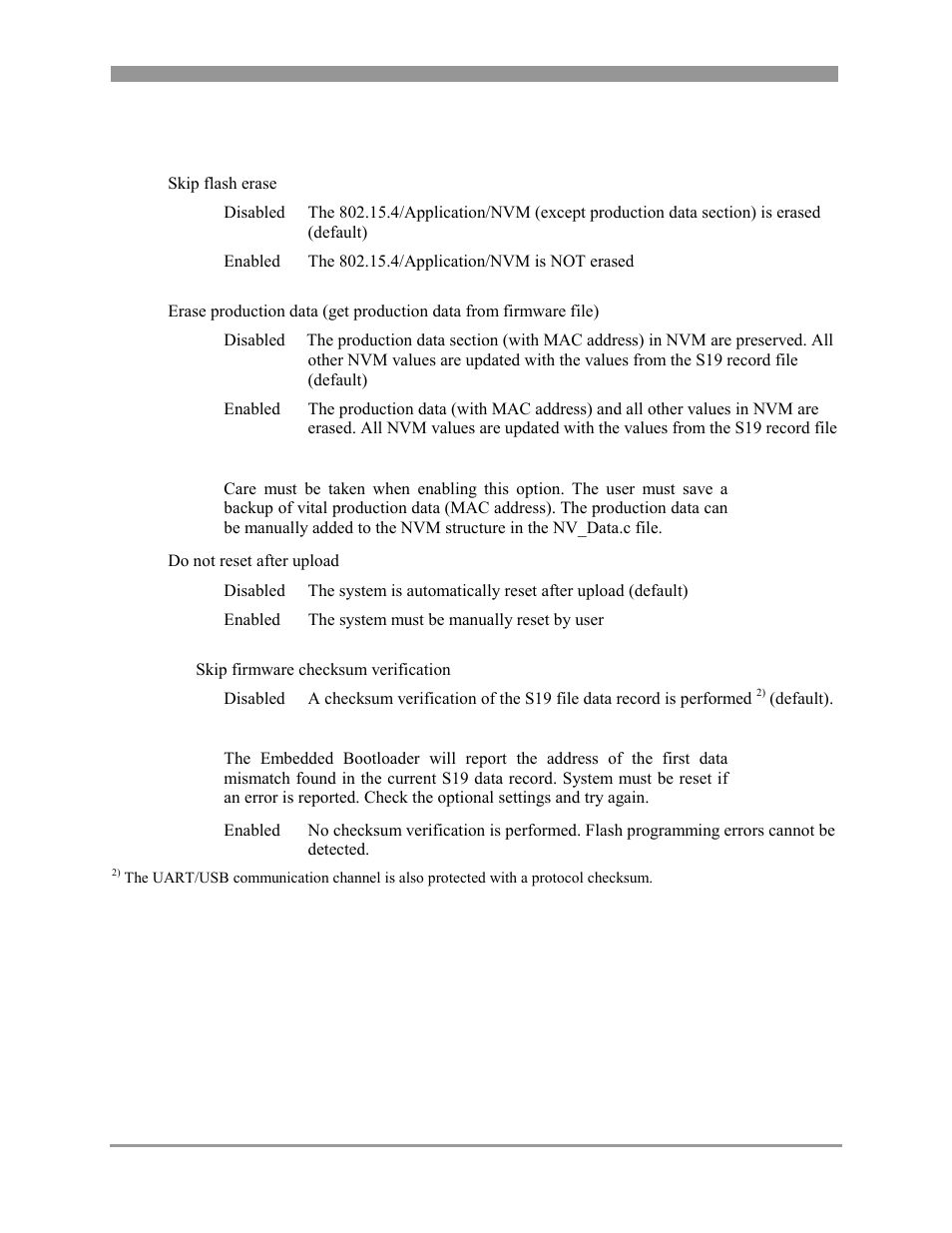Optional firmware upload settings, Optional firmware upload settings -4, 1 optional firmware upload settings | Freescale Semiconductor 802.15.4 User Manual | Page 12 / 66