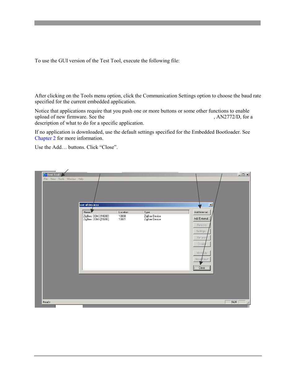Graphical user interface (gui) version, Using the tools menu option, Graphical user interface (gui) version -2 | Using the tools menu option -2, 1 graphical user interface (gui) version, 1 using the tools menu option | Freescale Semiconductor 802.15.4 User Manual | Page 18 / 66