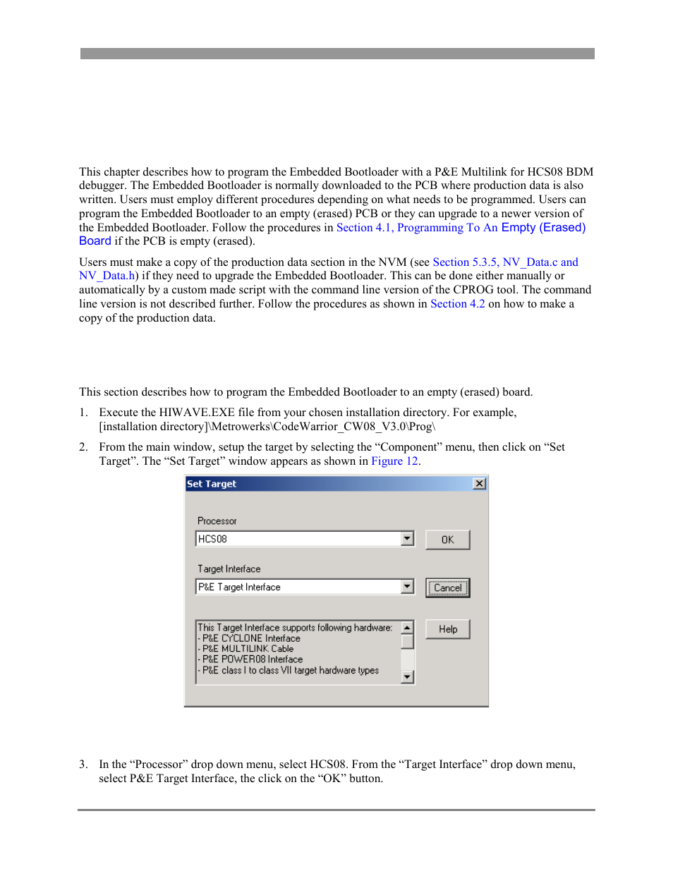 Embedded bootloader programming, Programming to an empty (erased) board, Chapter 4 embedded bootloader programming -1 | Programming to an empty (erased) board -1, Chapter 4 embedded bootloader programming, 1 programming to an empty (erased) board | Freescale Semiconductor 802.15.4 User Manual | Page 27 / 66