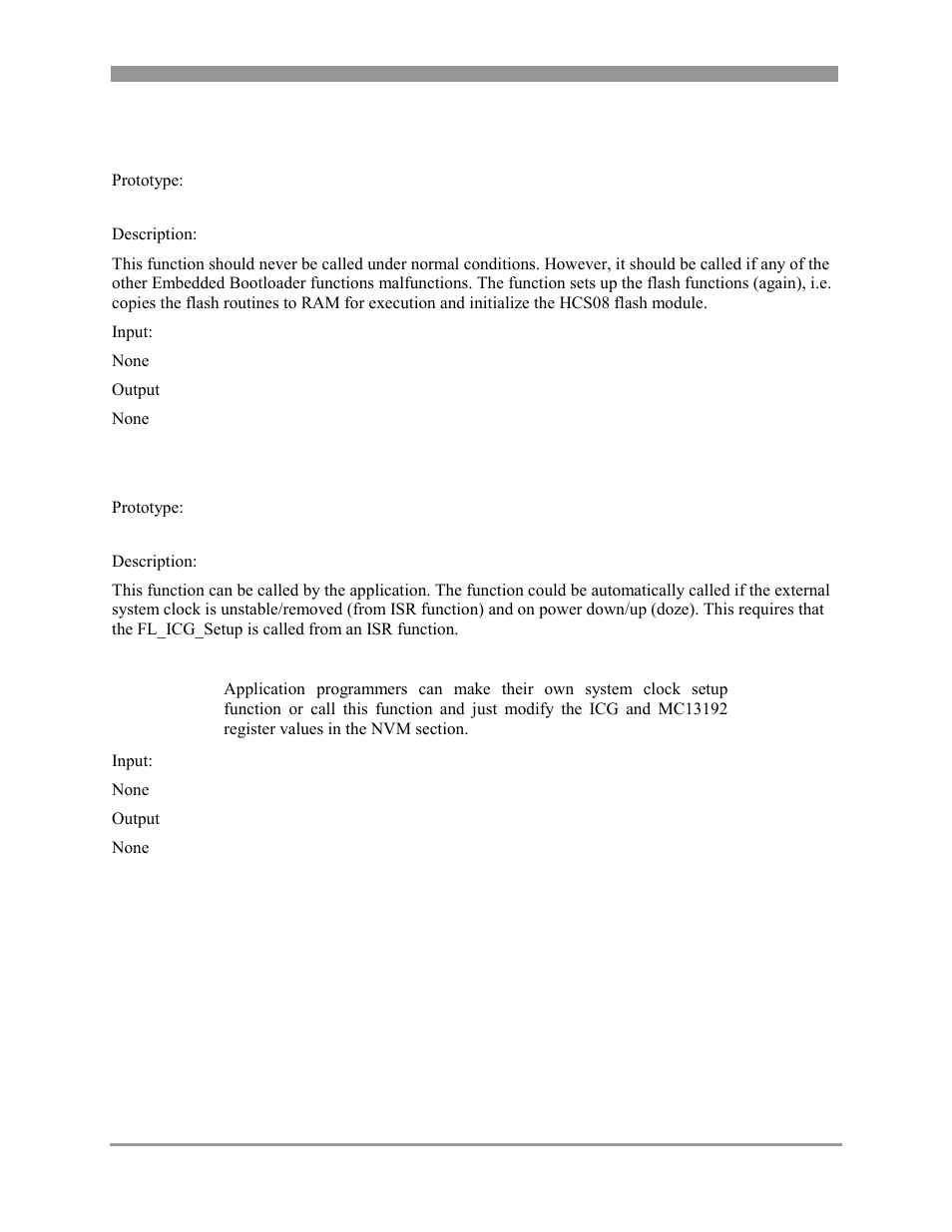 Nv_flash_setup, Fl_icg_setup, Nv_flash_setup -4 | Fl_icg_setup -4, 4 nv_flash_setup, 5 fl_icg_setup | Freescale Semiconductor 802.15.4 User Manual | Page 52 / 66