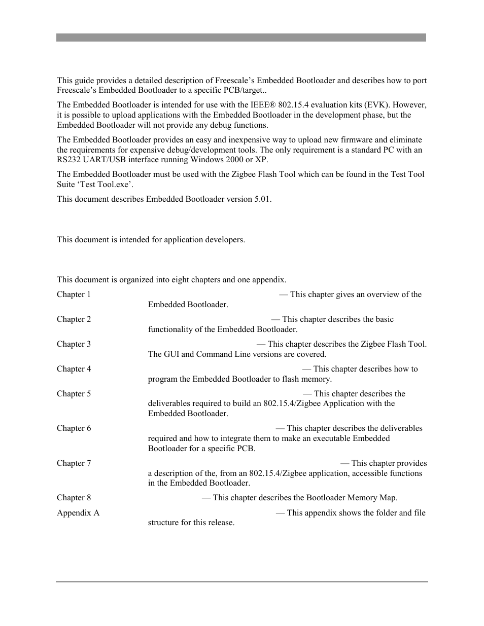 About this book, Audience, Organization | Freescale Semiconductor 802.15.4 User Manual | Page 6 / 66