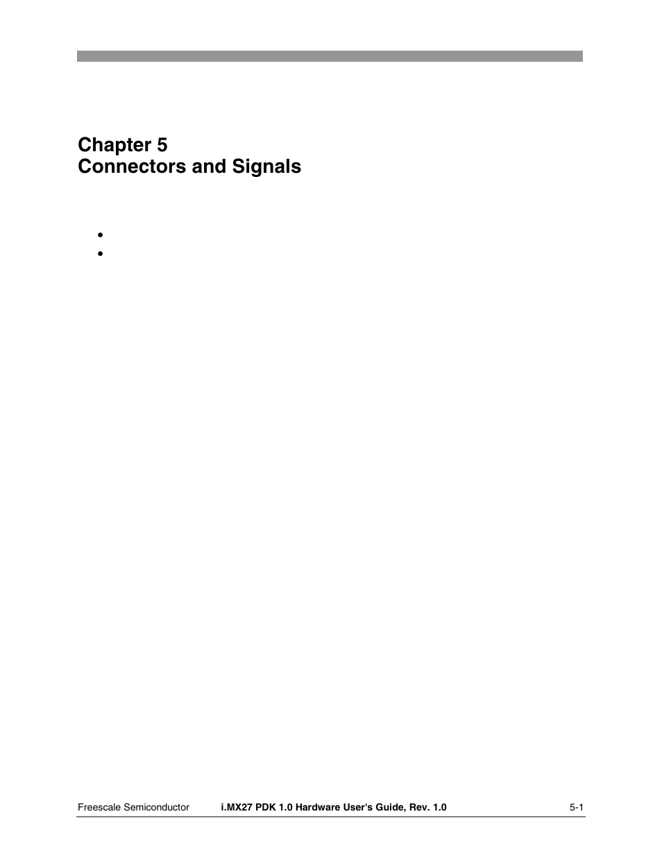 Chapter 5 connectors and signals | Freescale Semiconductor i.MX27 PDK 1.0 User Manual | Page 33 / 53