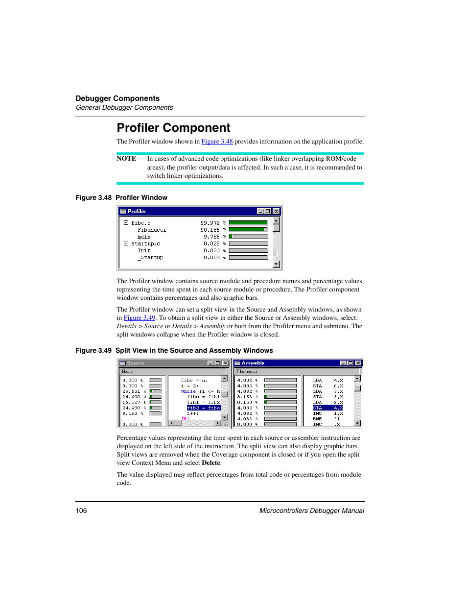 Profiler component | Freescale Semiconductor Microcontrollers User Manual | Page 106 / 892