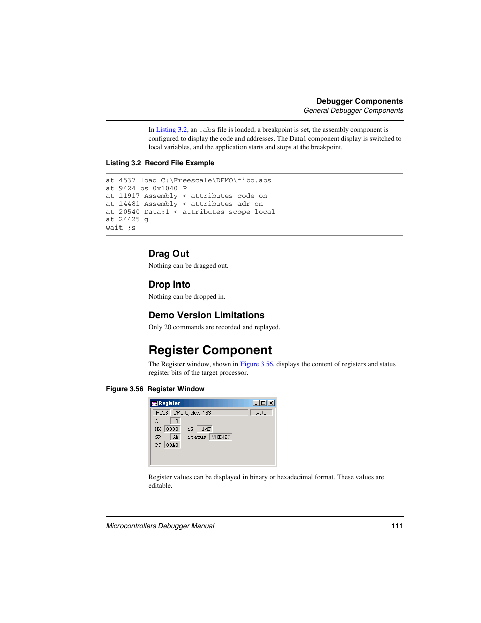 Register component | Freescale Semiconductor Microcontrollers User Manual | Page 111 / 892