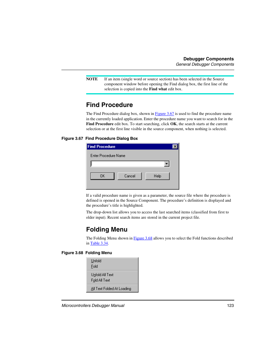 Find procedure, Folding menu | Freescale Semiconductor Microcontrollers User Manual | Page 123 / 892