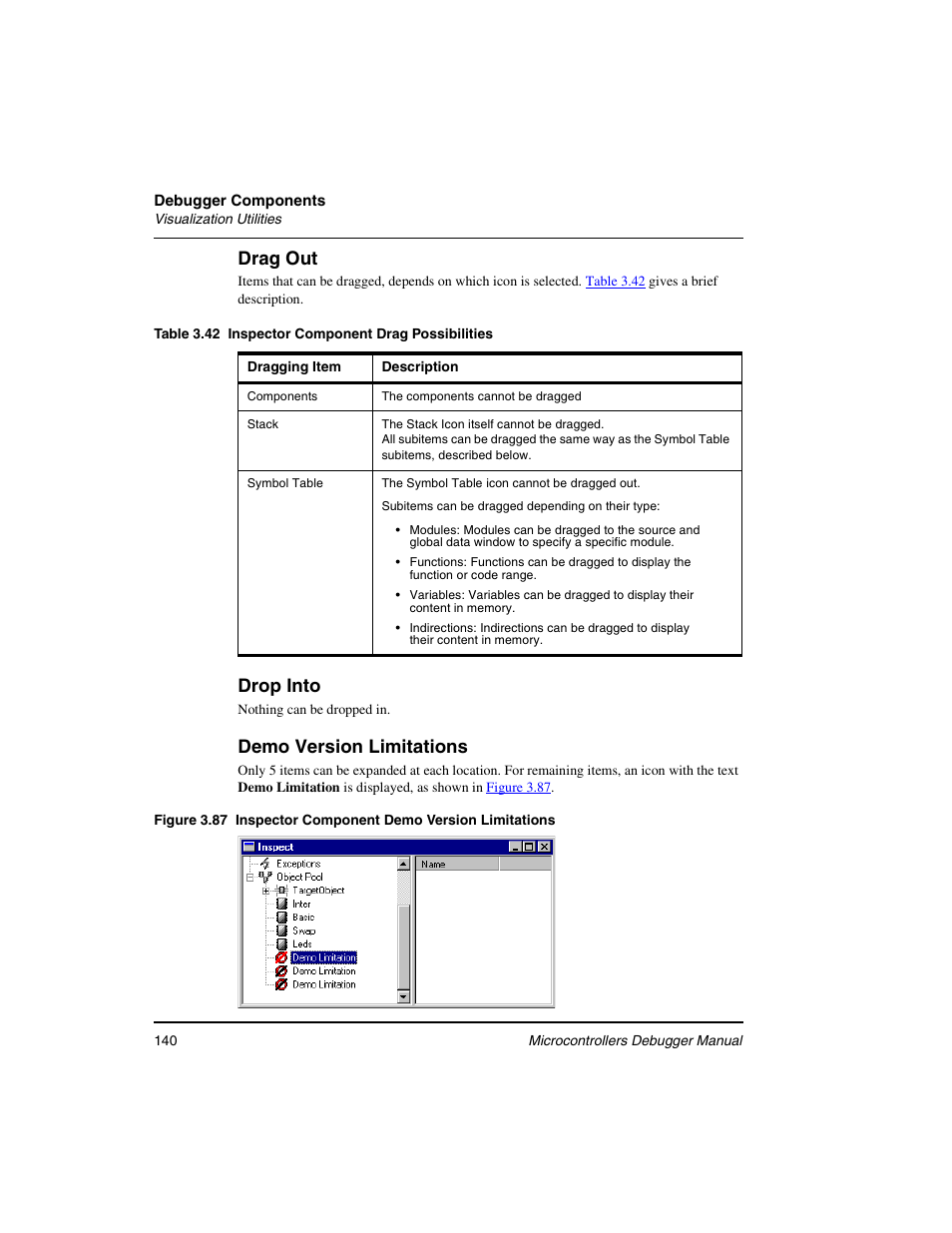 Drag out, Drop into, Demo version limitations | Freescale Semiconductor Microcontrollers User Manual | Page 140 / 892