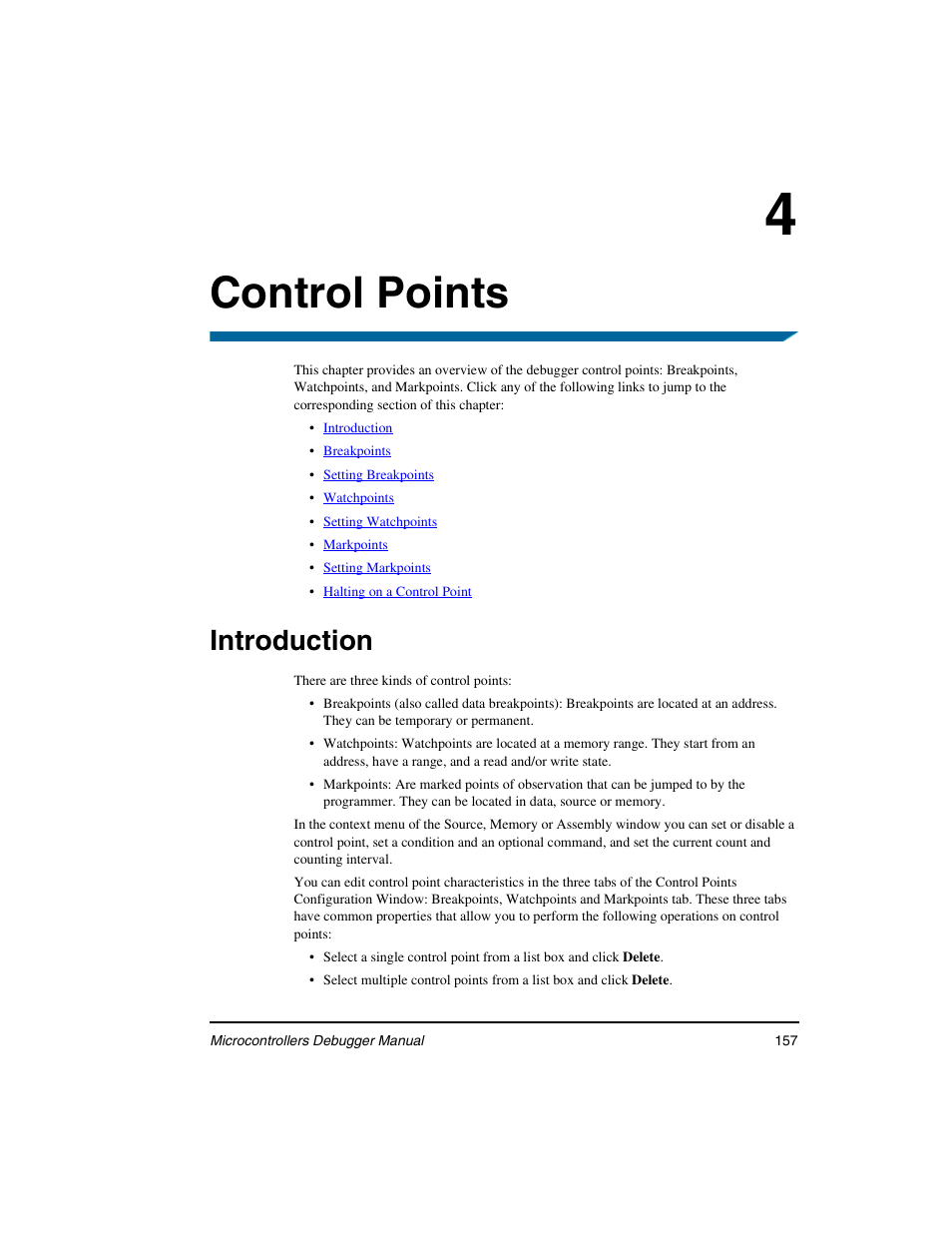 Control points, Introduction, Control | Points, Chapt | Freescale Semiconductor Microcontrollers User Manual | Page 157 / 892