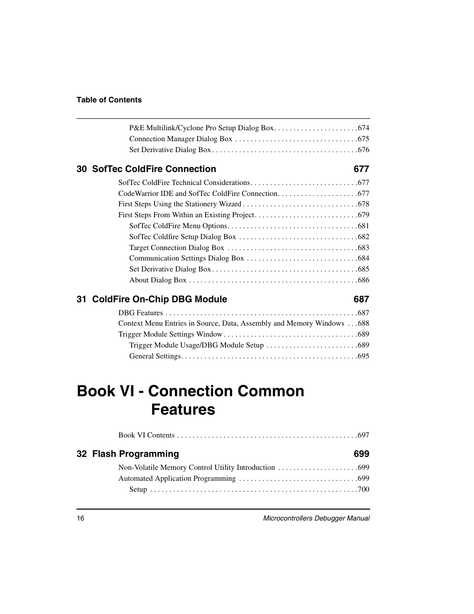 Book vi - connection common features | Freescale Semiconductor Microcontrollers User Manual | Page 16 / 892