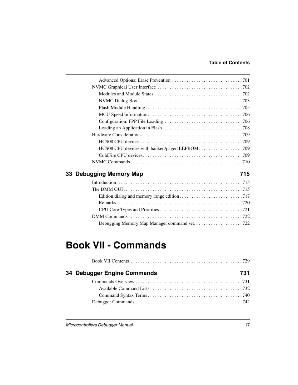 Book vii - commands | Freescale Semiconductor Microcontrollers User Manual | Page 17 / 892