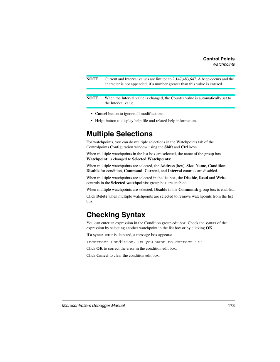 Multiple selections, Checking syntax | Freescale Semiconductor Microcontrollers User Manual | Page 173 / 892
