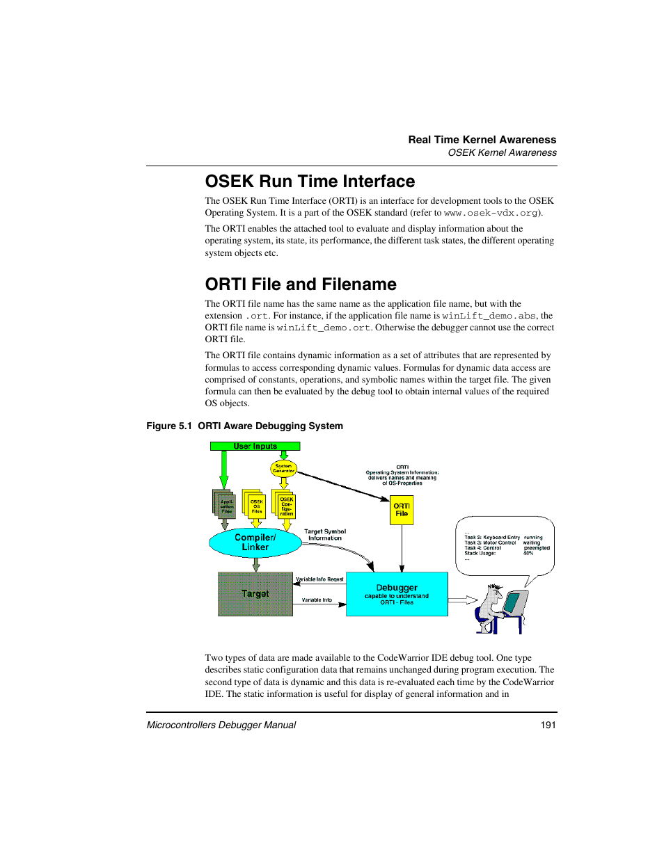 Osek run time interface, Orti file and filename | Freescale Semiconductor Microcontrollers User Manual | Page 191 / 892