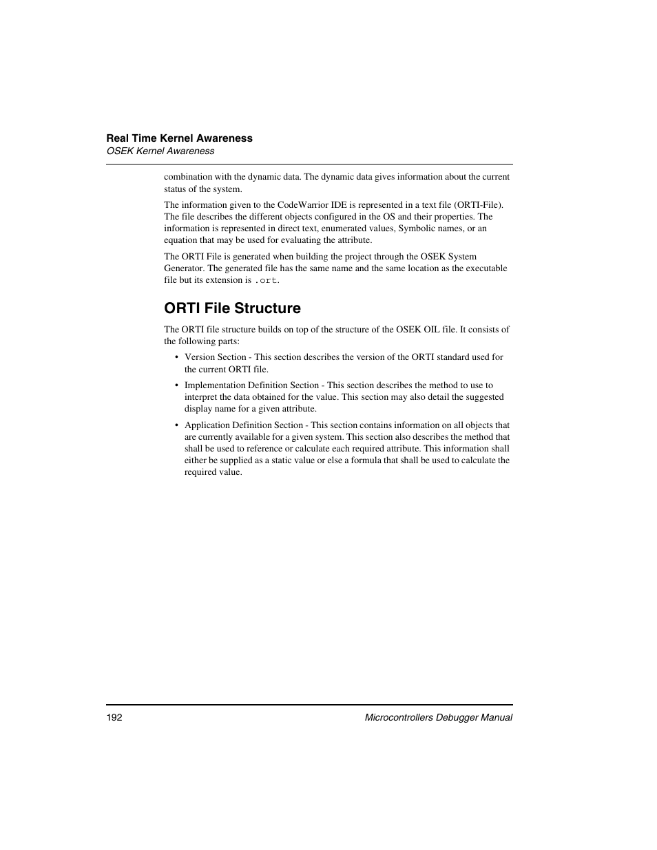 Orti file structure | Freescale Semiconductor Microcontrollers User Manual | Page 192 / 892