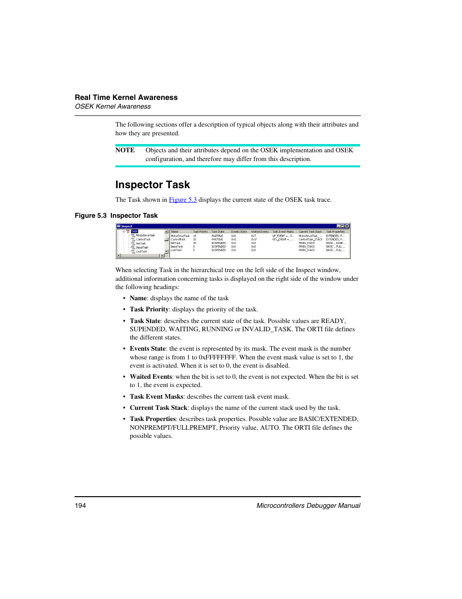 Inspector task | Freescale Semiconductor Microcontrollers User Manual | Page 194 / 892