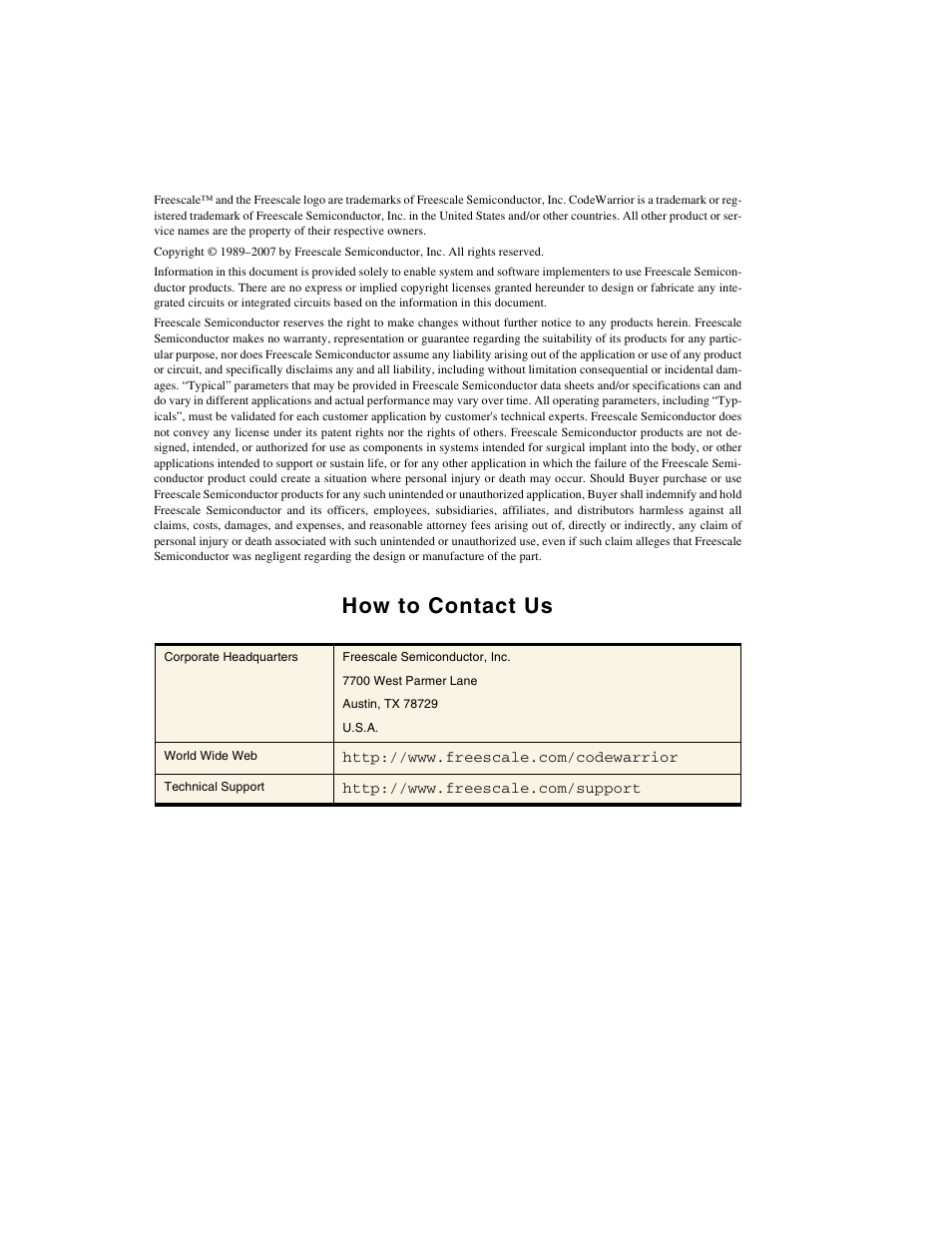 How to contact us | Freescale Semiconductor Microcontrollers User Manual | Page 2 / 892