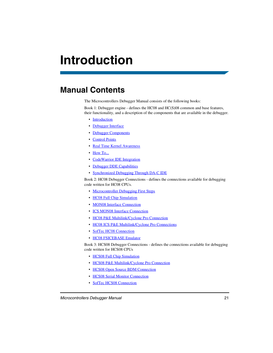 Introduction, Manual contents | Freescale Semiconductor Microcontrollers User Manual | Page 21 / 892