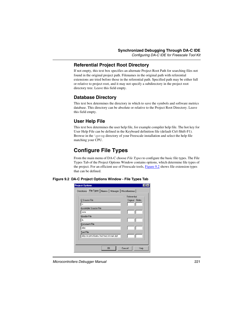 Configure file types | Freescale Semiconductor Microcontrollers User Manual | Page 221 / 892