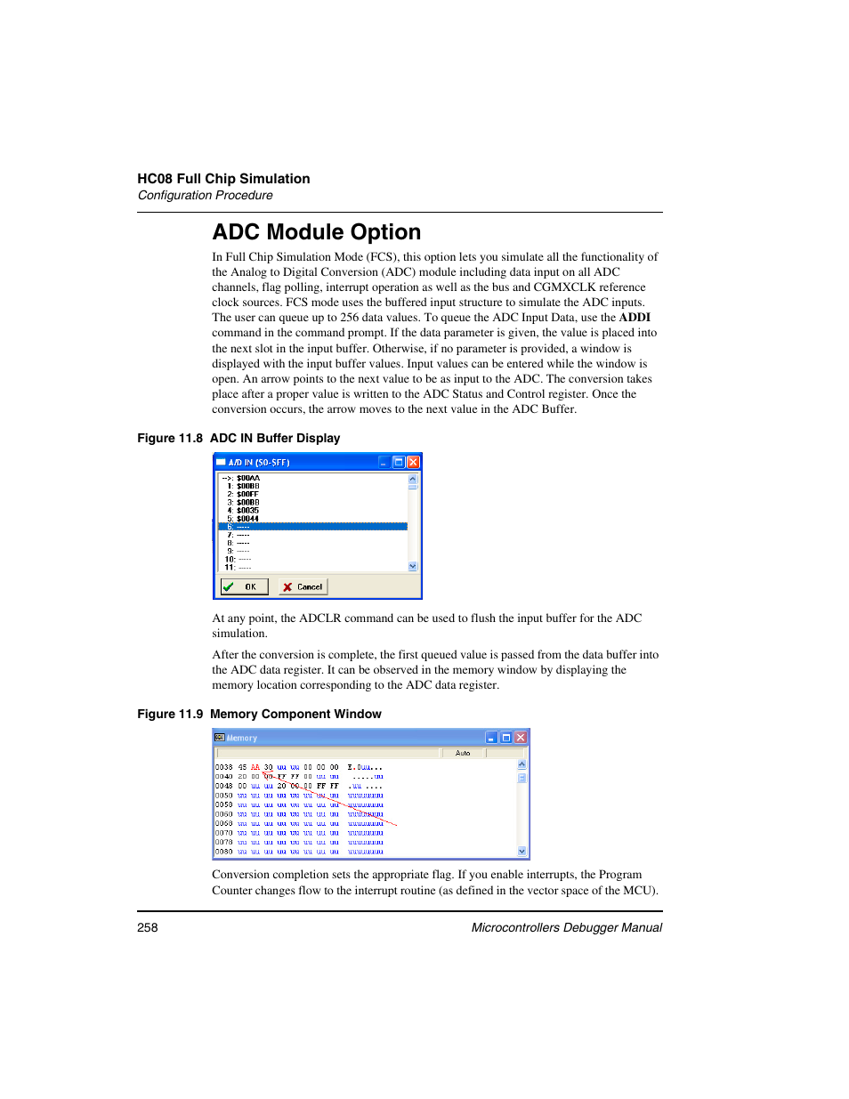 Adc module option | Freescale Semiconductor Microcontrollers User Manual | Page 258 / 892