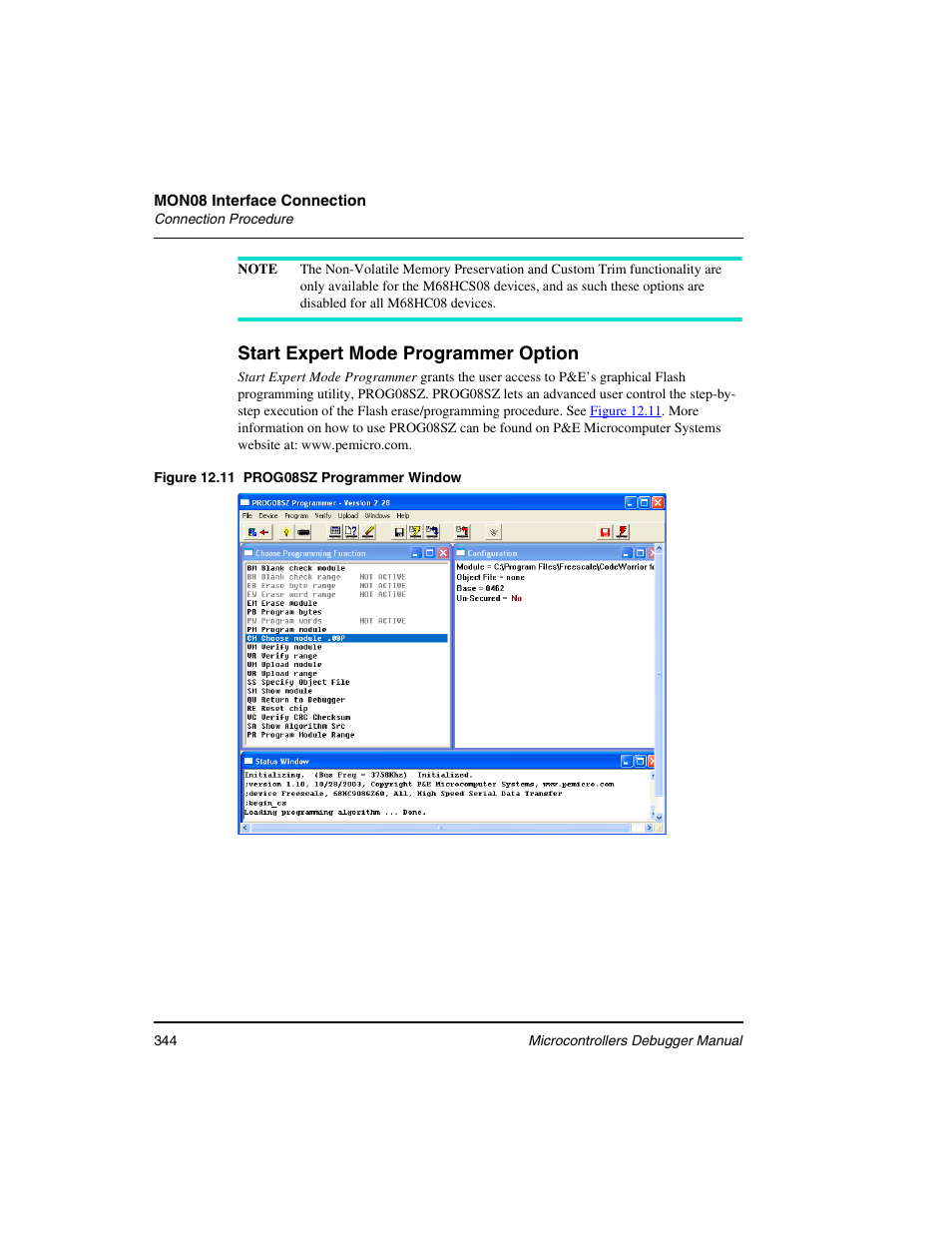 Start expert mode programmer option | Freescale Semiconductor Microcontrollers User Manual | Page 344 / 892